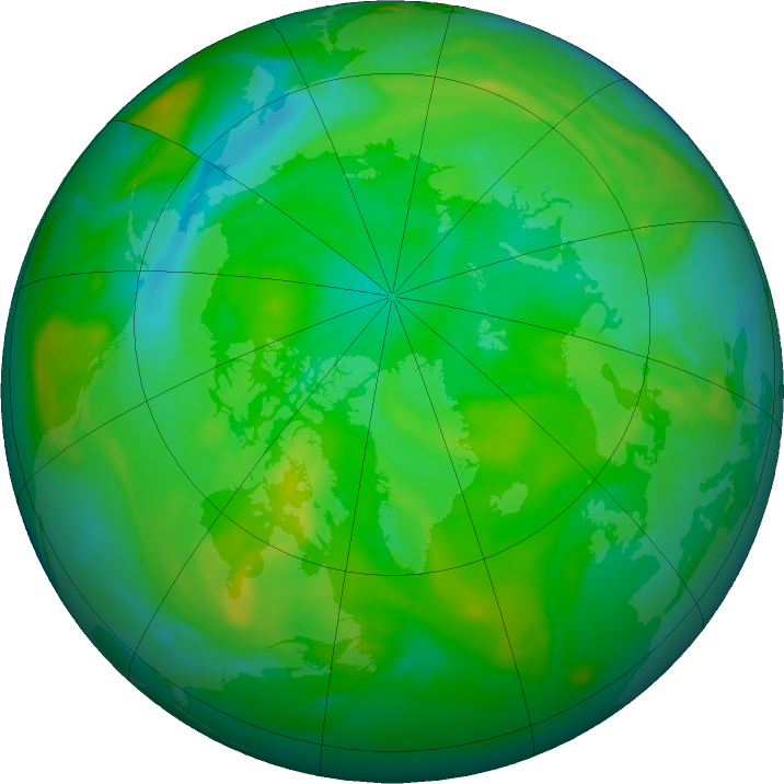 Arctic ozone map for 18 July 2016
